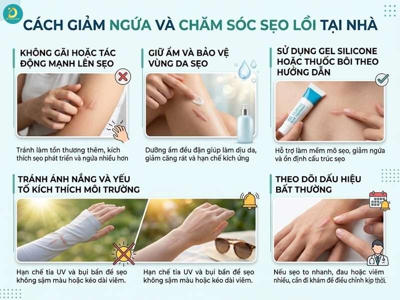 Cách giảm ngứa và chăm sóc sẹo lồi tại nhà