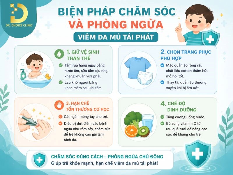 Cách chăm sóc và phòng ngừa viêm da mủ trẻ em