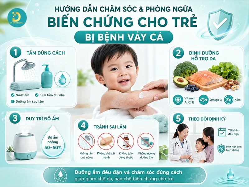 Hướng dẫn chăm sóc và phòng ngừa bệnh vảy cá ở trẻ em