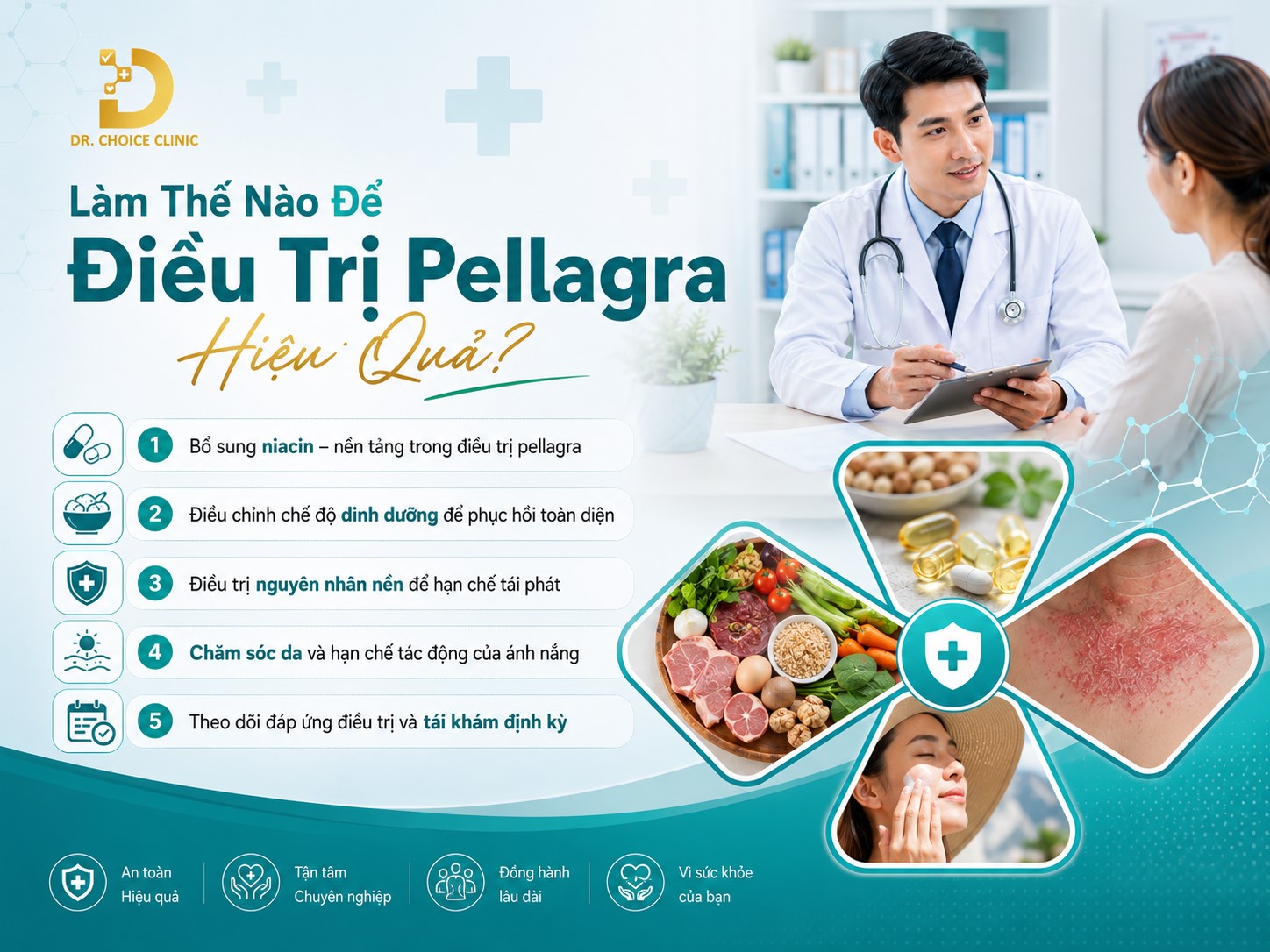 Pellagra: Dấu Hiệu, Nguyên Nhân, Biến Chứng Và Cách Điều Trị, Phòng Ngừa 12 Quy trình điều trị bệnh Pellagra