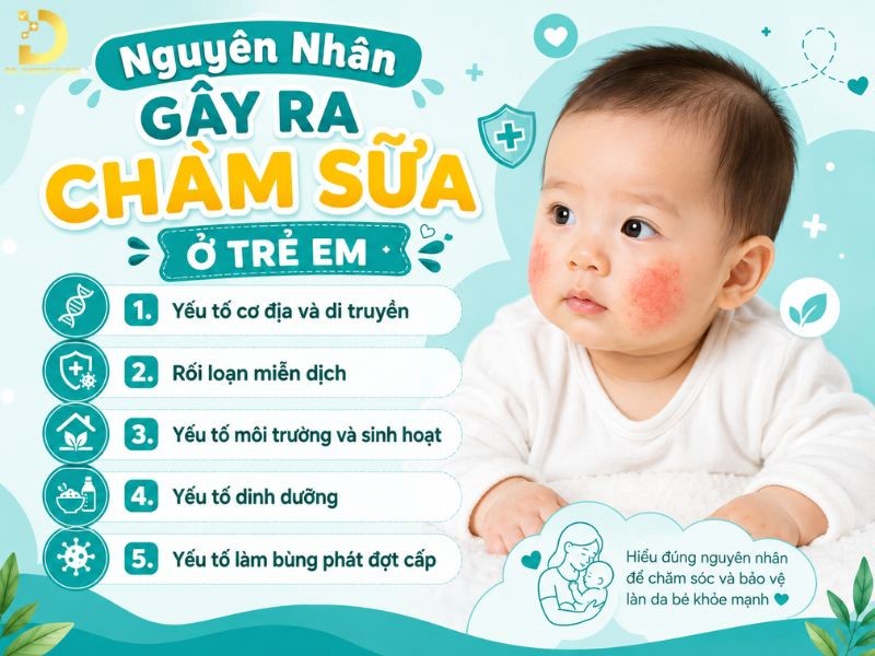 Chàm Sữa Ở Trẻ Em: Nguyên Nhân, Dấu Hiệu, Cách Chăm Sóc Và Điều Trị Hiệu Quả 8 Nguyên nhân gây ra bệnh chàm sữa trẻ em
