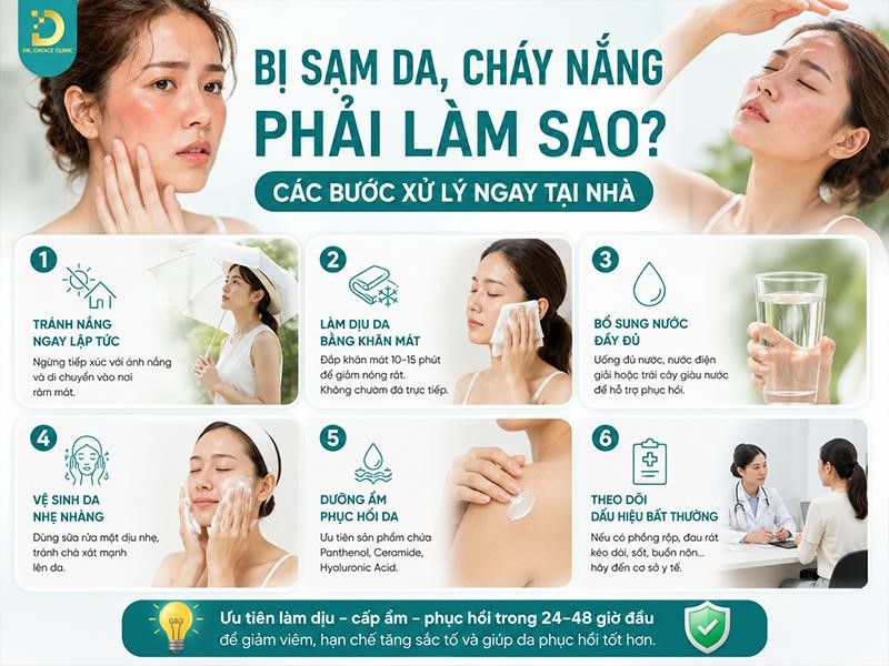 Sạm Da, Cháy Nắng Phải Làm Sao? Top Cách Khắc Phục Hiệu Quả 14 Các bước xử lý sạm da, cháy nắng hiệu quả tại nhà