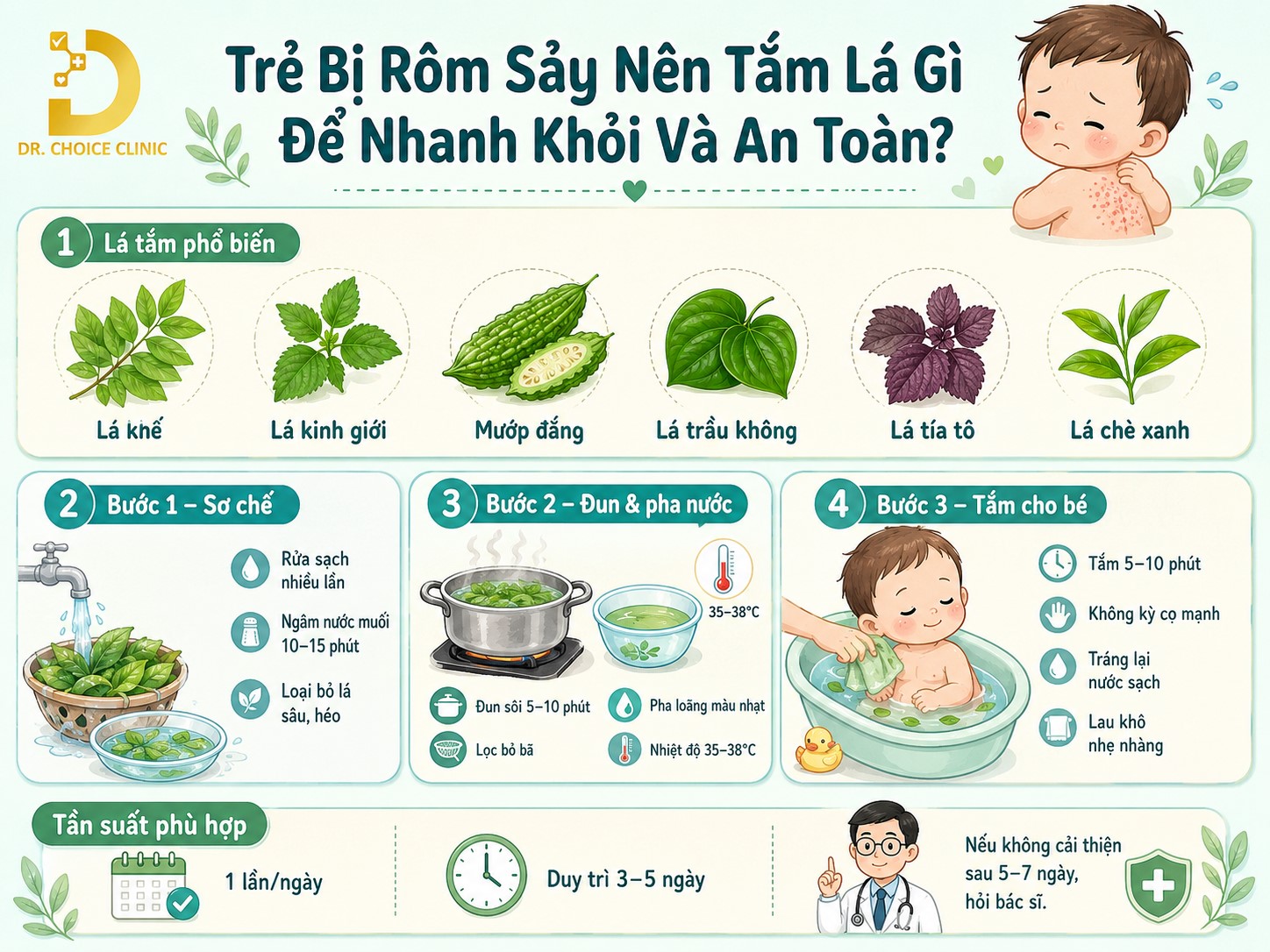 Trẻ Bị Rôm Sảy Tắm Lá Gì? Lưu Ý Điều Trị An Toàn 12 Các loại lá tắm rôm sảy cho trẻ