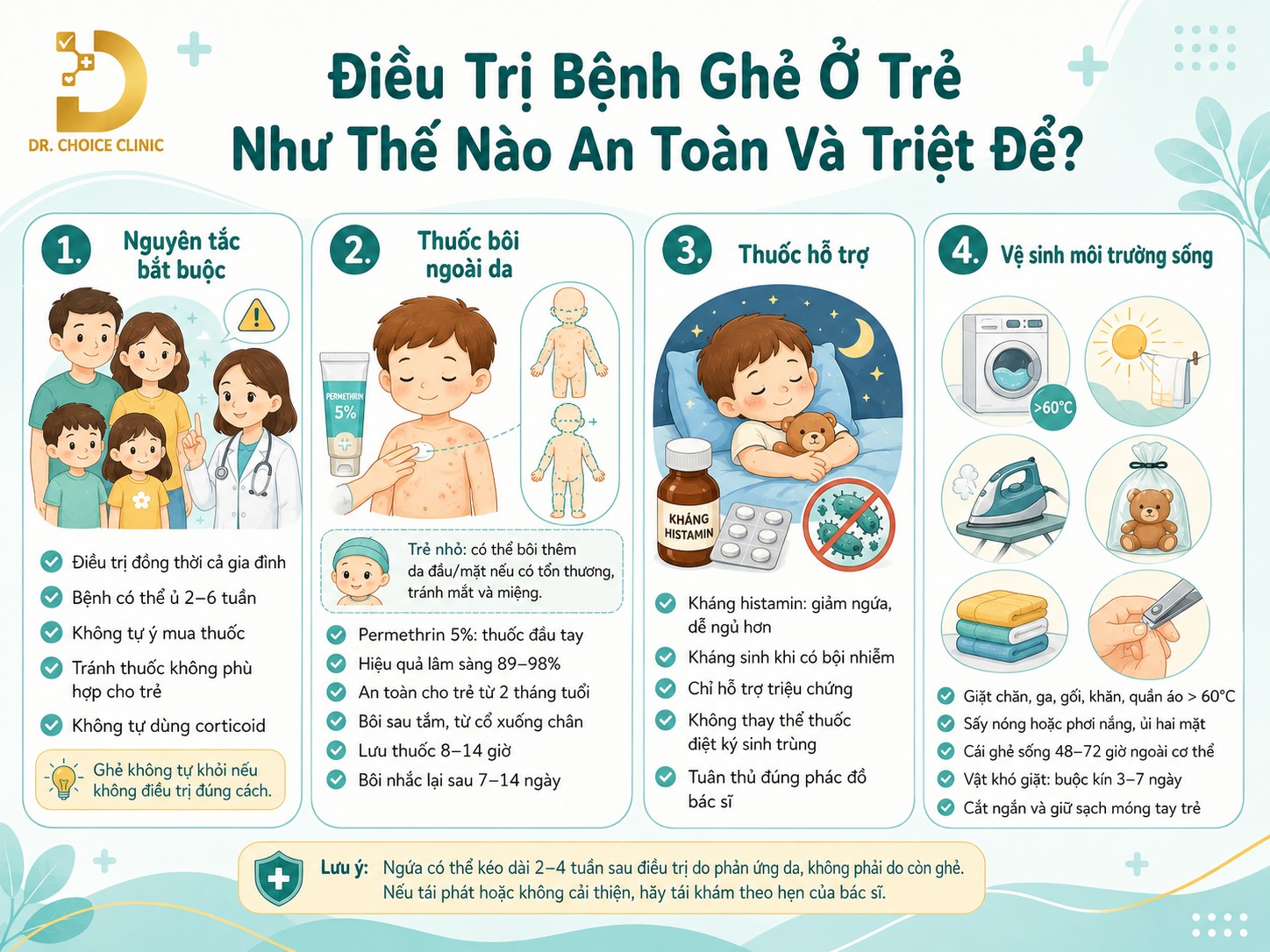Cách điều trị bệnh ghẻ ở trẻ