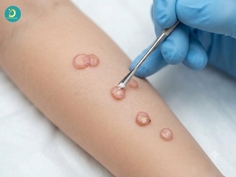 Nạo tổn thương (Curettage) u mềm