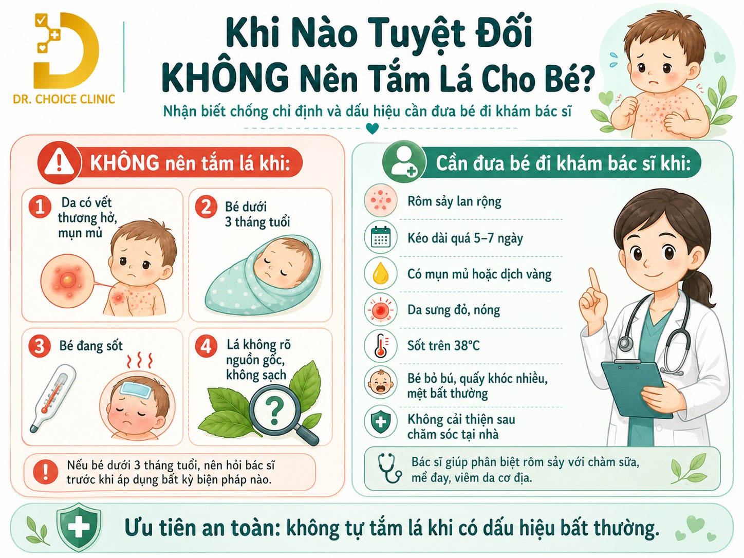 Trẻ Bị Rôm Sảy Tắm Lá Gì? Lưu Ý Điều Trị An Toàn 15 Những lưu ý khi tắm lá cho trẻ bị rôm sảy