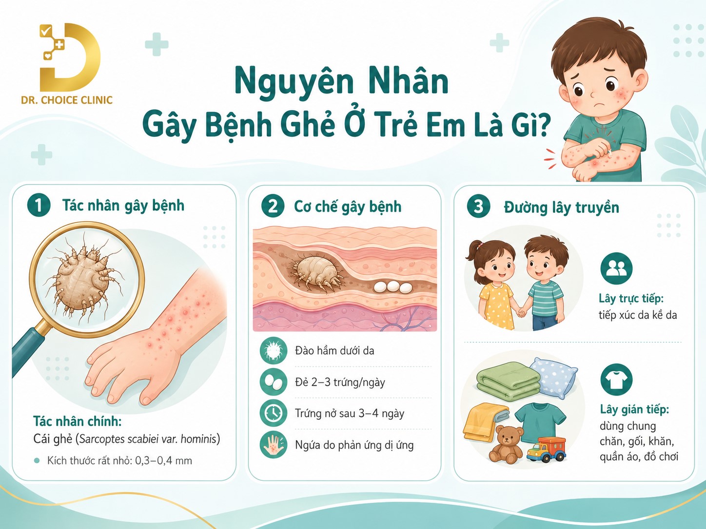 Nguyên nhân gây ra bệnh ghẻ ở trẻ em