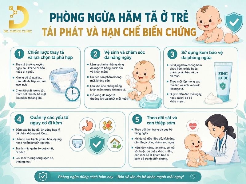 Phòng ngừa hăm tả nặng ở trẻ