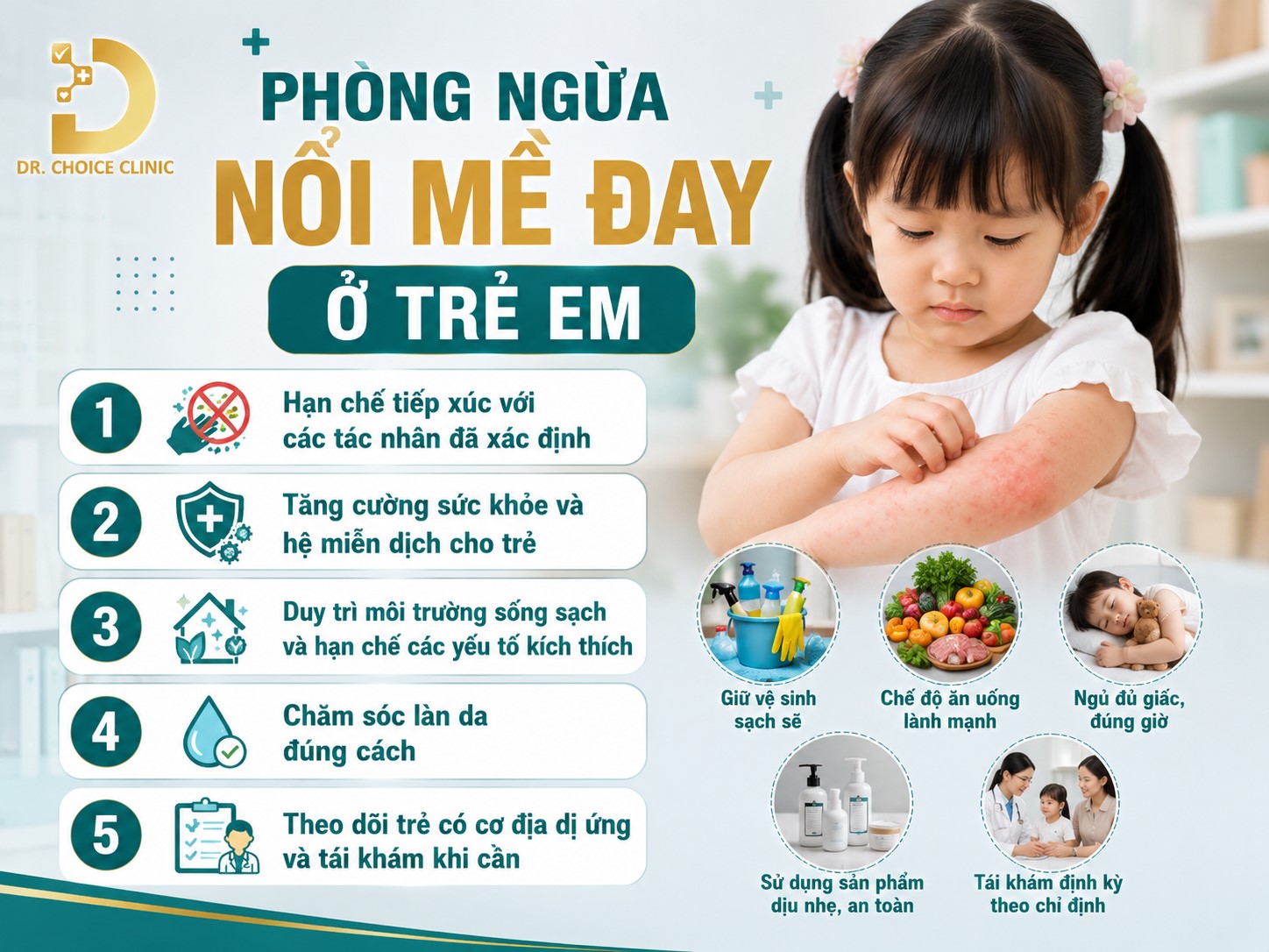 Phòng ngừa nổi mề đay ở trẻ em
