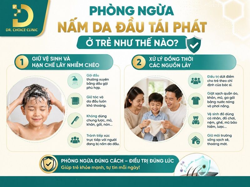 Nấm Da Đầu Ở Trẻ Em Có Nguy Hiểm Không? Cách Chữa Hiệu Quả 11 Phòng ngừa nấm da đầu trẻ em tái phát