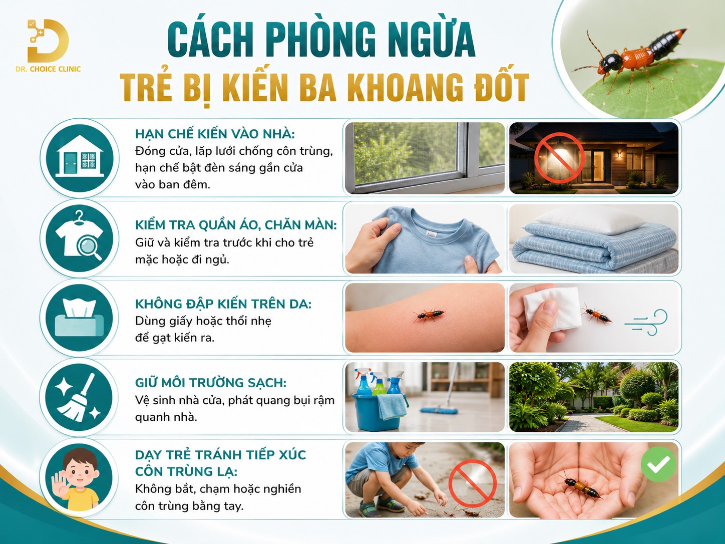 Xử Lý Khi Trẻ Bị Kiến Ba Khoang Đốt Tránh Bị Loét Da 15 Cách phòng ngừa trẻ bị kiến ba khoang đốt
