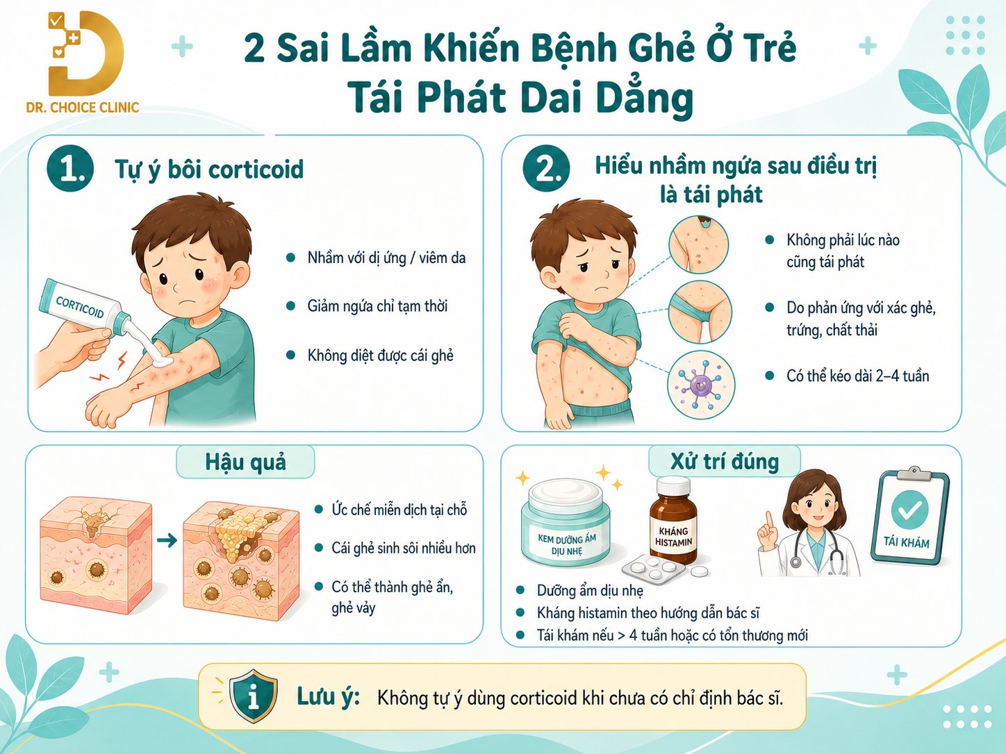 Những sai lầm khiến bệnh ghẻ ở trẻ tái phát dai dẳng