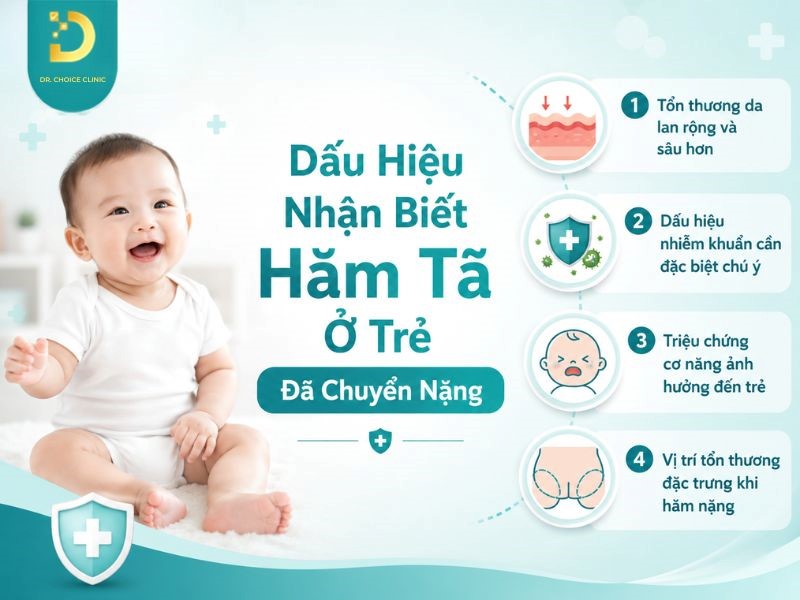 Dấu hiệu nhận biết tình trạng hăm tả ở trẻ trở nặng