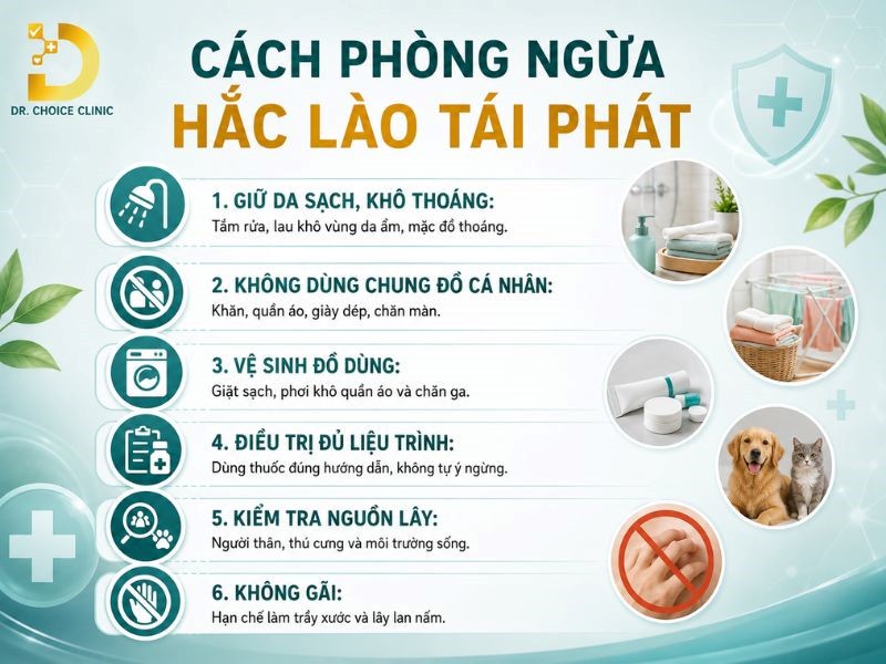Hắc Lào: Nguyên Nhân, Dấu Hiệu & Cách Điều Trị, Phòng Ngừa 13 Cách phòng ngừa bệnh hắc lào tái phát